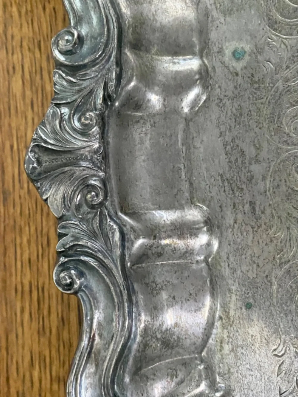 Vintage Silver Plate Tray. Ornate Platter, Legs and Handles. Very Good Condition